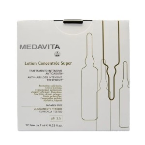 MEDAVITA Lotion Concentrée Super Anticaduta 12 Fiale x 7ml Trattamento Intensivo Professionale Ricrescita Capelli