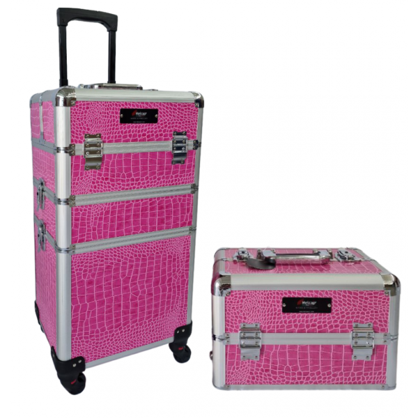 MELCAP TROLLEY PARRUCCHIERI PROFESSIONALE SCOMPONIBILE 3 IN 1 FUCSIA