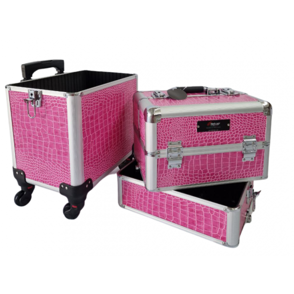 MELCAP TROLLEY PARRUCCHIERI PROFESSIONALE SCOMPONIBILE 3 IN 1 FUCSIA