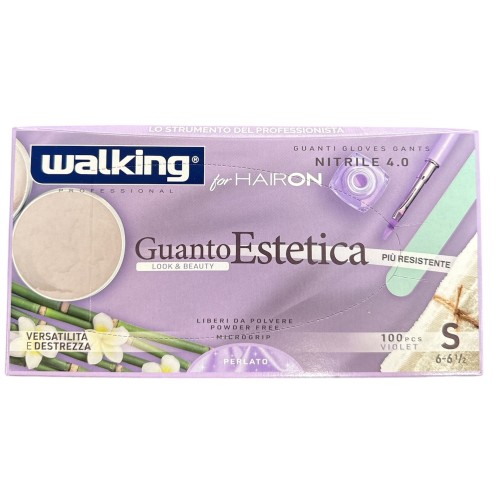 GUANTI ESTETICA NITRILE 4.0 VIOLET MISURA S WALKING