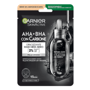 GARNIER SKIN ACTIVE MASCHERA NERA IN TESSUTO AHA+BHA