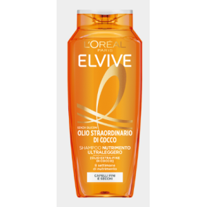 L'OREAL ELVIVE OLIO STRAORDINARIO DI COCCO SHAMPOO NUTRIMENTO ULTRALEGGERO 400 ML