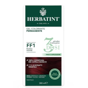 GEL COLORANTE PERMANENTE HERBATINT FF1 Rosso Henne (300 ml) 3 DOSI 2