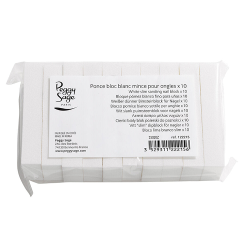 PEGGY SAGE BLOCCO DI PIETRA POMICE BIANCO SLIM PER UNGHIE X 10