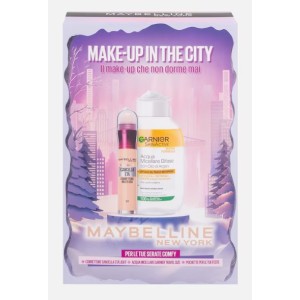 MAYBELLINE NEW YORK MAKE-UP IN THE CITY CORRETTORE IL CANCELLA ETA' LIGHT (01) E ACQUA MICELLARE BIFASE