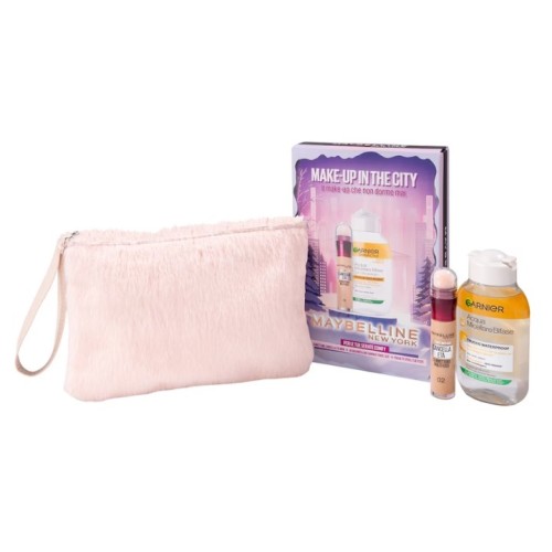 MAYBELLINE NEW YORK MAKE-UP IN THE CITY CORRETTORE IL CANCELLA ETA' LIGHT (02) E ACQUA MICELLARE BIFASE