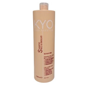 KYO Curly System Shampoo Ricci e Ondulati 1000 ml con Acido Ialuronico senza SLS/SLES per capelli ricci, mossi e afro