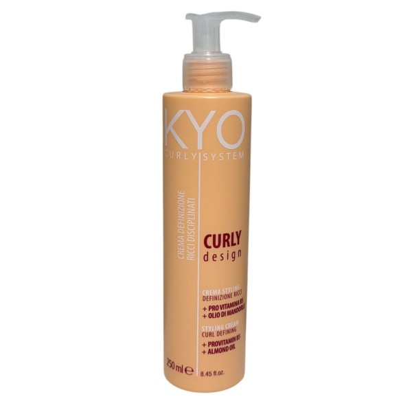 KYO Curly Design Crema Styling Ricci 250ml con Pro Vitamina B5 e Olio di Mandorle