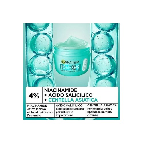 Garnier Fresh & Matte Crema Sorbetto 85ml Idratante Anti-Imperfezioni 48h
