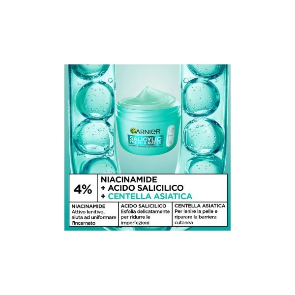 Garnier Fresh & Matte Crema Sorbetto 85ml Idratante Anti-Imperfezioni 48h