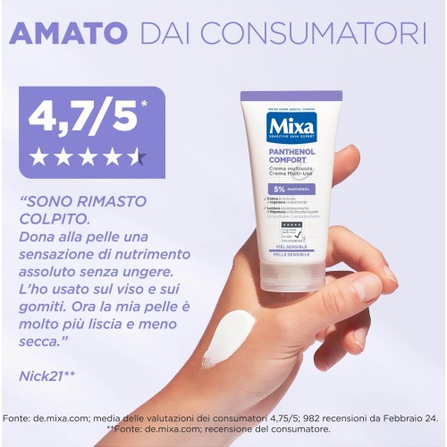 Mixa Panthenol Comfort Crema Multiuso Lenitiva per Pelle Sensibile 50ml