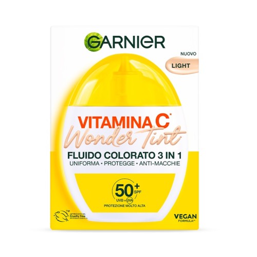 Garnier Vitamina C Wonder Tint Fluido Colorato 3 in 1 SPF 50+ colore Light 40 ml