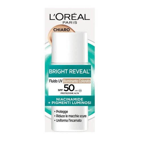 L'Oréal Paris Bright Reveal Fluido UV Illuminante SPF 50 Colorato Chiaro 50 ml
