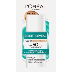 L'Oréal Paris Bright Reveal Fluido UV Illuminante SPF 50 Colorato Medio 50 ml