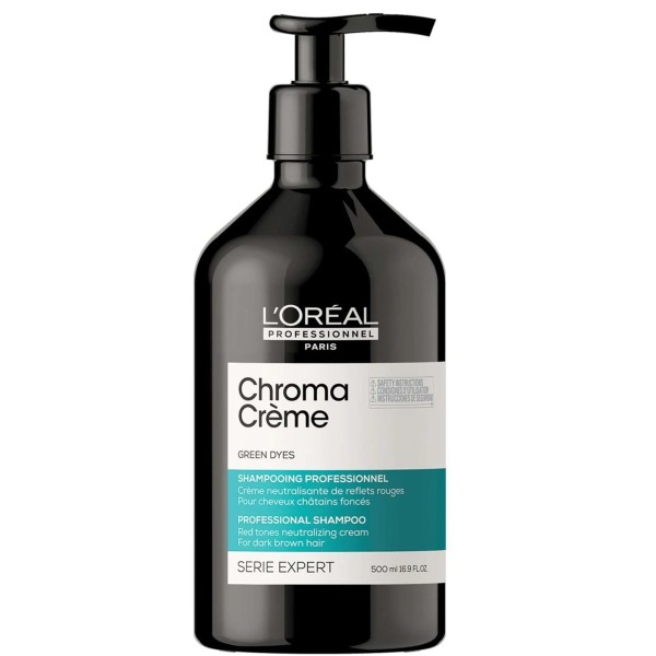 L’Oréal Professionnel Serie Expert Chroma Crème Shampoo Verde 300 ml – Anti Riflessi Rossi Capelli Castani