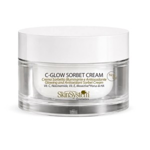 SkinSystem C-GLOW Sorbet Cream 50 ml – Crema Sorbetto Viso Illuminante con Vitamina C, Niacinamide e Acido Ialuronico