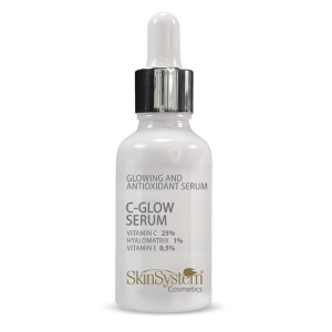 SkinSystem C-GLOW Serum Vitamina C 25% Siero Viso Illuminante Antiossidante Glass Skin 30 ml