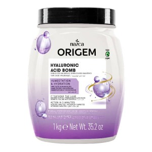 Nazca Origem Hyaluronic Acid Bomb Maschera Capelli Acido Ialuronico 1 Kg Professionale Idratante per Tutti i Tipi di Capelli