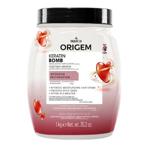 Nazca Origem Keratin Bomb Maschera Capelli Cheratina Vegetale 1 Kg Professionale Riparatrice per Capelli Danneggiati e Sfibrati