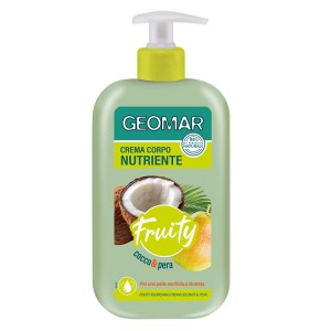 Geomar Fruity Crema Corpo Nutriente Cocco & Pera 400 ml – Idratante con Burro di Karité e Olio di Mandorle Dolci
