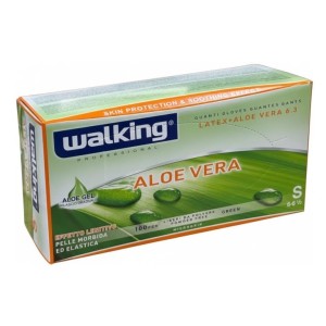 WALKING Latexhandschuhe Aloe Vera Grün 100 Stk. Größe S
