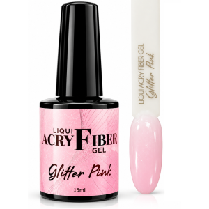 Golden Nails Liqui Acry Fiber Gel Glitter Pink Gel Costruttore 15 ml