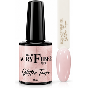 Liqui Acry Fiber Gel Glitter Taupe Gel Costruttore 15 ml