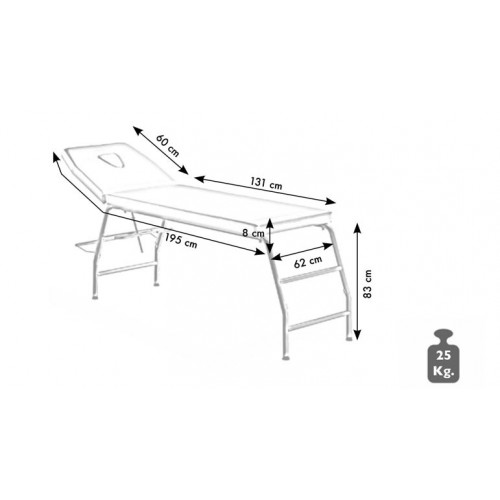 LETTINO IN ACCIAIO TUBOLARE 2 ZONE CON FORO VISO