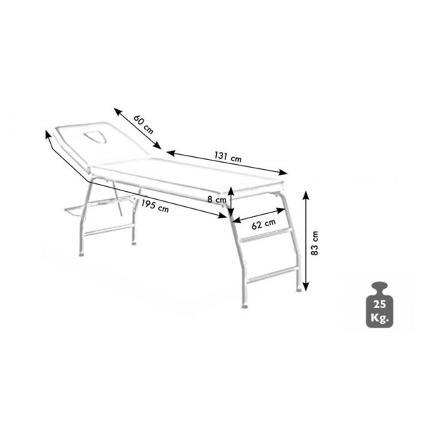 LETTINO IN ACCIAIO TUBOLARE 2 ZONE CON FORO VISO